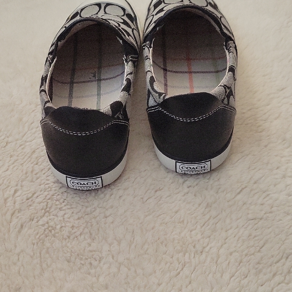 Coach Monogram Black and Gray Slip-On Sneakers - Picture 3 of 8